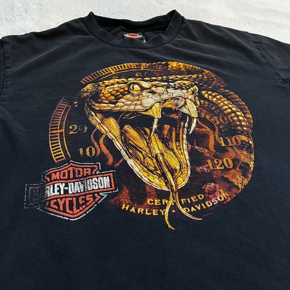 T-shirt Vintage Harley Davidson Homme XL - Noir Délavé - Madison Wisconsin